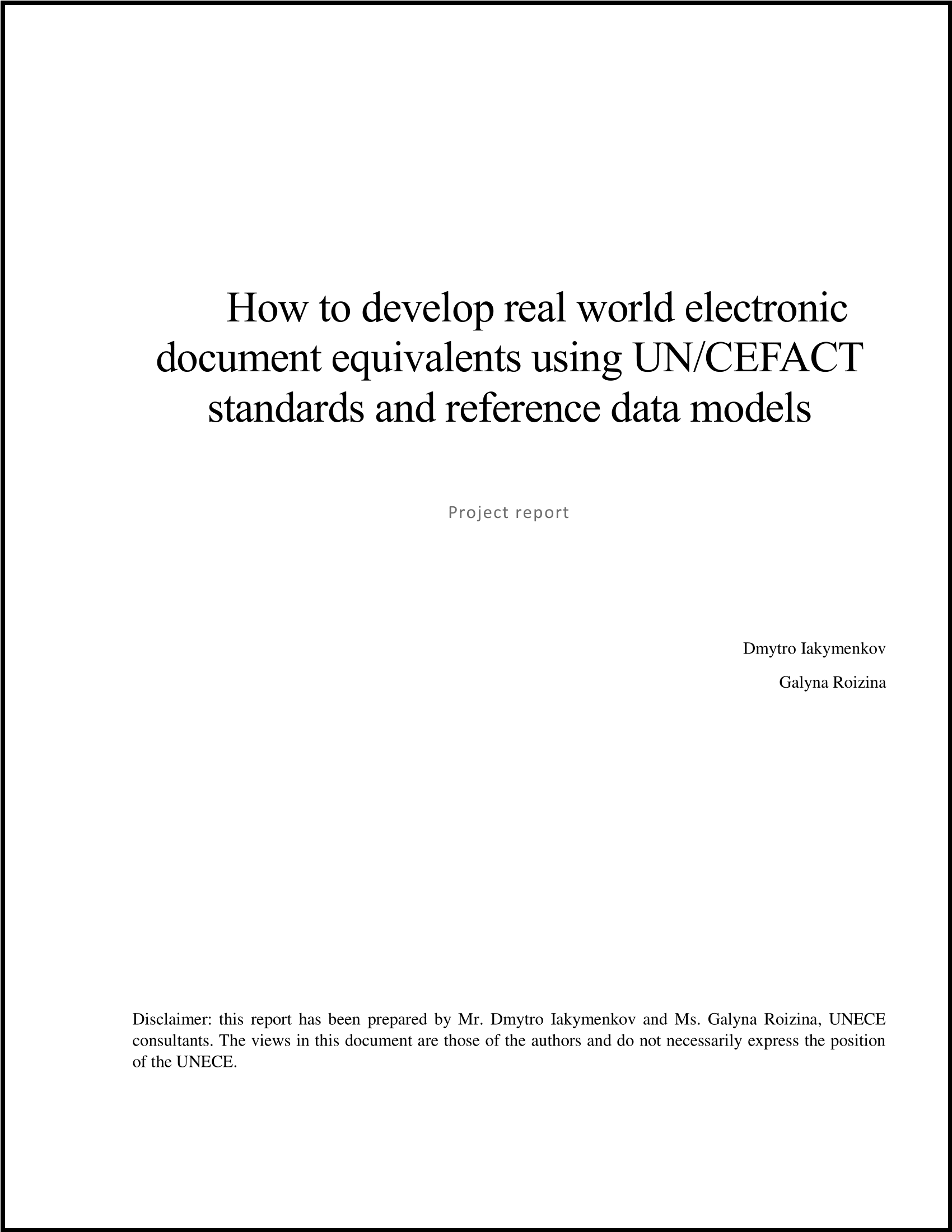 How to develop transport e-docs using UNCEFACT standards and MMT RDM